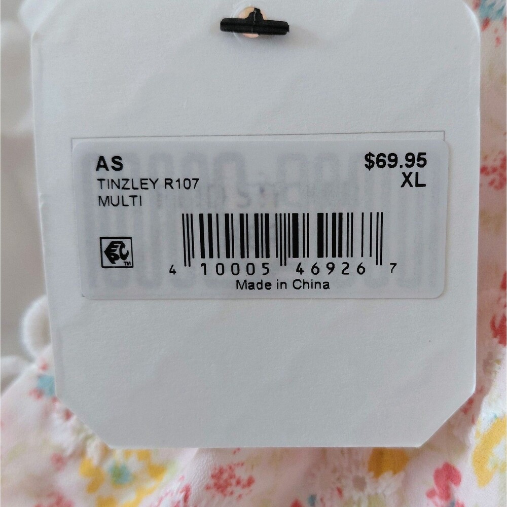 Altar'd State Tinzley Floral Boho Top Women's XL Cropped Flutter Cap Sleeves NEW - Picture 6 of 9